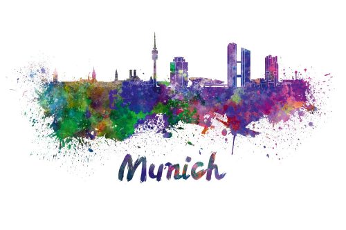 Vlies Fotótapéta - Munich Skyline - 375x250 cm
