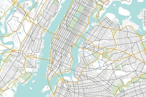Vlies Fotótapéta - New York City Map - 375x250 cm