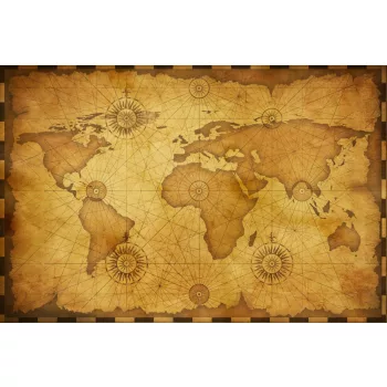 Vlies Fotótapéta - Old Map in Vintage Style - 375x250 cm