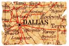 Vlies Fotótapéta - Old Map of Dallas - 375x250 cm