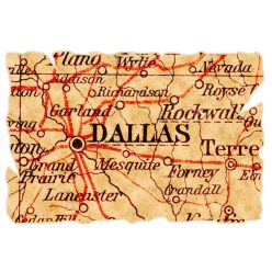 Vlies Fotótapéta - Old Map of Dallas - 375x250 cm