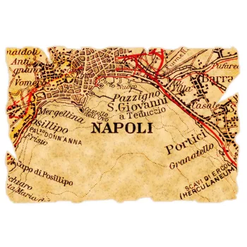 Vlies Fotótapéta - Old Map of Naples - 375x250 cm