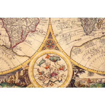 Vlies Fotótapéta - Old Vintage Map - 375x250 cm