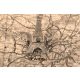 Vlies Fotótapéta - Retro Eiffel Tower on a Map - 375x250 cm