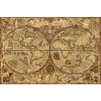   Vlies Fotótapéta - Vintage Illustration with Atlas Map - 375x250 cm