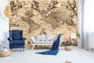 Vlies Fotótapéta - Vintage World Map - 375x250 cm