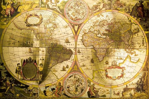 Vlies Fotótapéta - World Antique Map - 375x250 cm