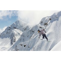 Vlies Fotótapéta - snowboarder on mountains - 375x250 cm