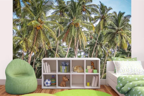 Vlies Fotótapéta - Palm tree with coconut - 375x250 cm