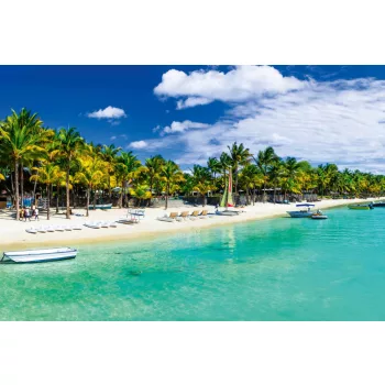 Vlies Fotótapéta - Torquoise Sea in Mauritius - 375x250 cm