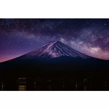Vlies Fotótapéta - Fuji Mountain at Night - 375x250 cm