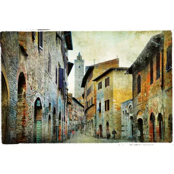 Vlies Fotótapéta - Medieval street Tuscany - 375x250 cm