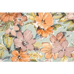   Vlies Fotótapéta - Floral pattern on blue fabric - 375x250 cm