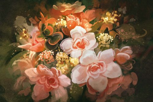 Vlies Fotótapéta - Color blooming illustration - 375x250 cm