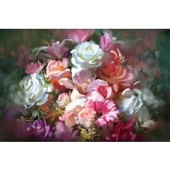 Vlies Fotótapéta - Bouquet of pink flowers - 375x250 cm