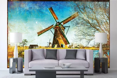 WINDMILLS OF HOLLAND fotótapéta, poszter, vlies alapanyag, 375x250 cm