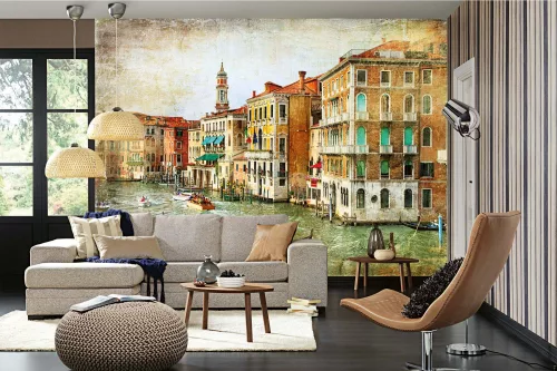 VINTAGE ROMANTIC VENICE fotótapéta, poszter, vlies alapanyag, 375x250 cm