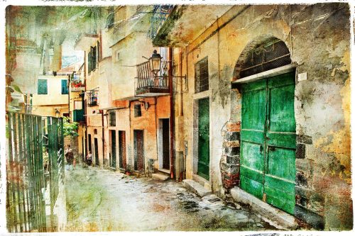 Vlies Fotótapéta - Pictorial old streets of Italy - 375x250 cm