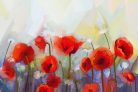 Vlies Fotótapéta - Oil painting red poppy - 375x250 cm