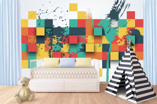 Vlies Fotótapéta - Abstract Squares - 375x250 cm