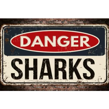 Vlies Fotótapéta - Danger sharks - 375x250 cm