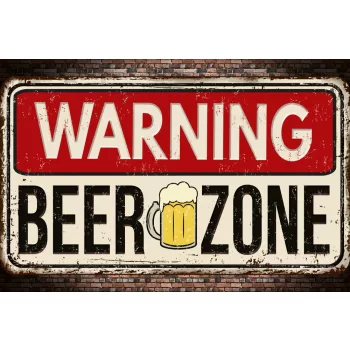 Vlies Fotótapéta - Warning beer zone - 375x250 cm