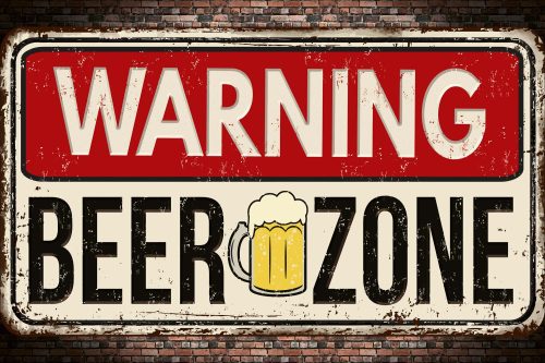 Vlies Fotótapéta - Warning beer zone - 375x250 cm