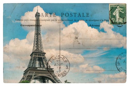 Vlies Fotótapéta - Antique French Postcard - 375x250 cm
