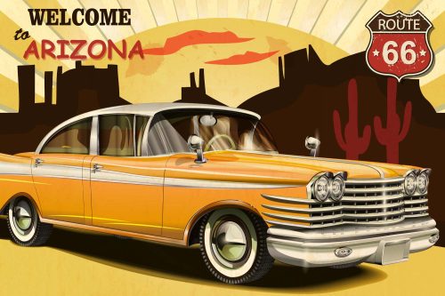 Vlies Fotótapéta - Arizona Retro Poster - 375x250 cm