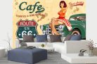 Vlies Fotótapéta - Cafe Route 66 Poster - 375x250 cm