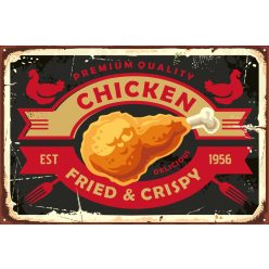 Vlies Fotótapéta - Chicken Retro Sign - 375x250 cm