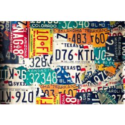   Vlies Fotótapéta - Old American License Plates - 375x250 cm