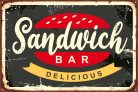 Vlies Fotótapéta - Old Sandwich Bar Sign - 375x250 cm