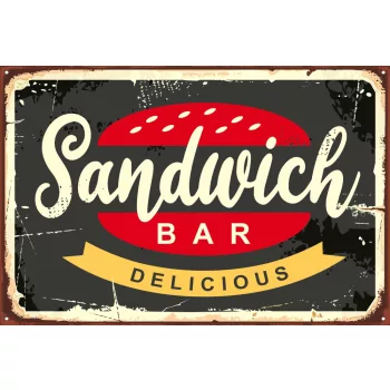 Vlies Fotótapéta - Old Sandwich Bar Sign - 375x250 cm