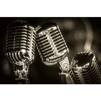 Vlies Fotótapéta - Retro Microphones - 375x250 cm