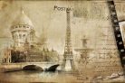 Vlies Fotótapéta - Retro Paris Postcard - 375x250 cm