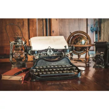Vlies Fotótapéta - Retro Typewriter Machine - 375x250 cm