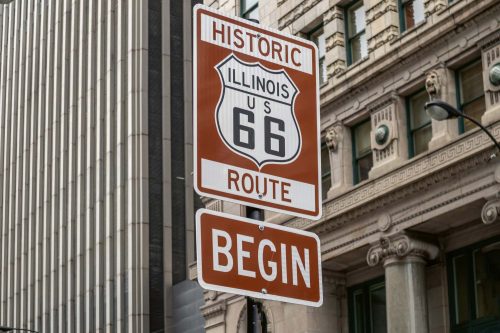 Vlies Fotótapéta - Route 66 in Illinios - 375x250 cm