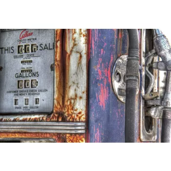 Vlies Fotótapéta - Vintage Gas Pump - 375x250 cm