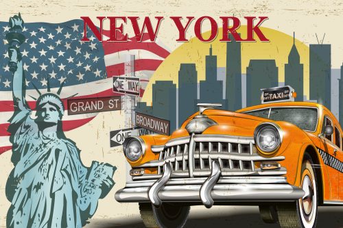 Vlies Fotótapéta - New York Taxi - 375x250 cm