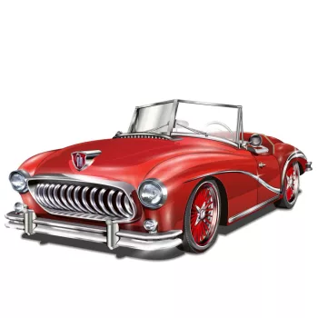 Vlies Fotótapéta - Retro Red Car - 375x250 cm