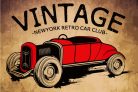 Vlies Fotótapéta - Vintage Car Poster - 375x250 cm