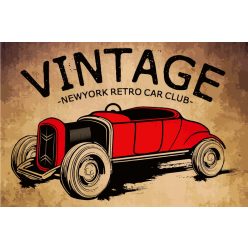 Vlies Fotótapéta - Vintage Car Poster - 375x250 cm