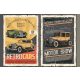 Vlies Fotótapéta - Vintage Car Poster Collection - 375x250 cm