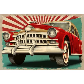 Vlies Fotótapéta - Vintage Retro Car - 375x250 cm