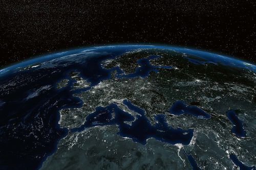 Vlies Fotótapéta - Europe from space - 375x250 cm