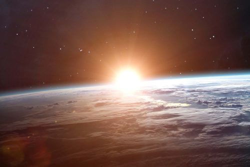 Vlies Fotótapéta - Earth sunrise  - 375x250 cm