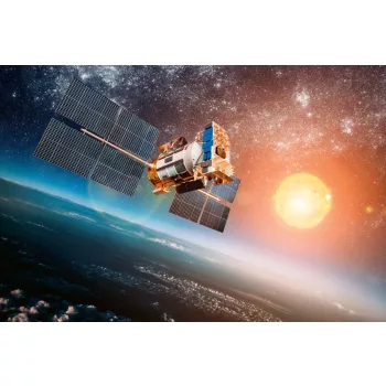 Vlies Fotótapéta - Space satellite orbiting - 375x250 cm