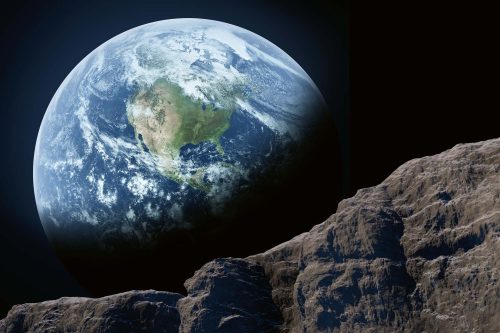 Vlies Fotótapéta - Earth seen from moon - 375x250 cm