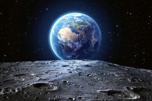 Vlies Fotótapéta - Blue Earth from the Moon - 375x250 cm